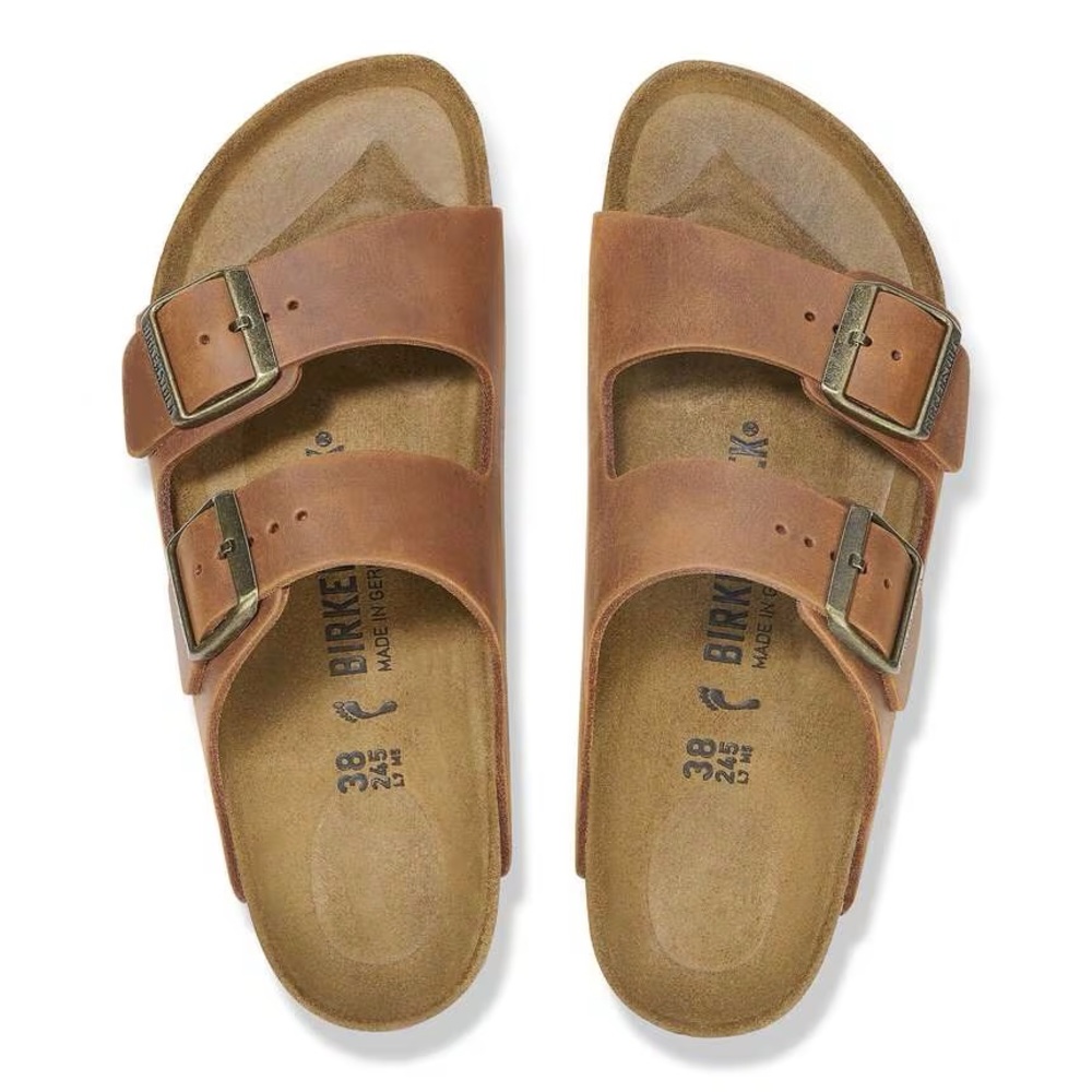 Birkenstock Arizona Oiled Leather Sandals - Cognac - Picture 4 of 5